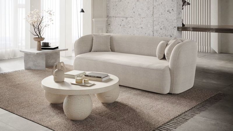 55 % de remise sur cet élégant canapé crème chez Maisons du Monde