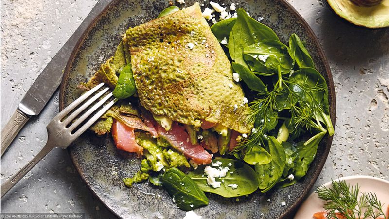 Galette aux épinards et avocat