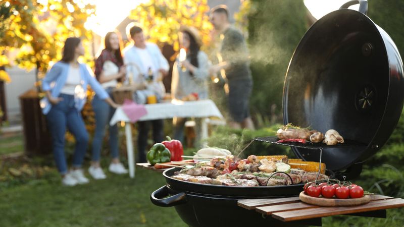Illustration de viandes sur un barbecue