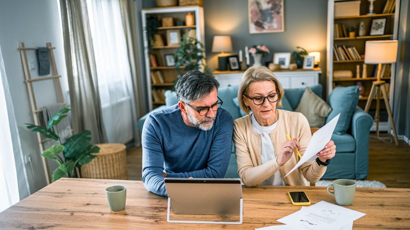 Illustration d'un couple calculant sa retraite