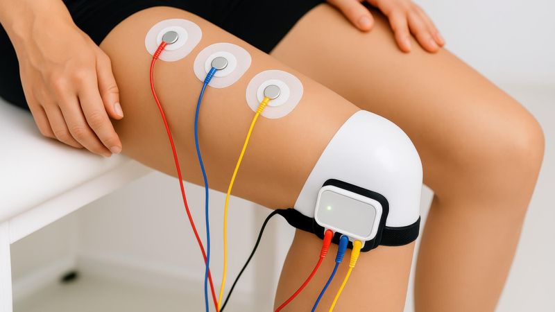 Illustration d'une femme faisant du sport avec électrostimulation